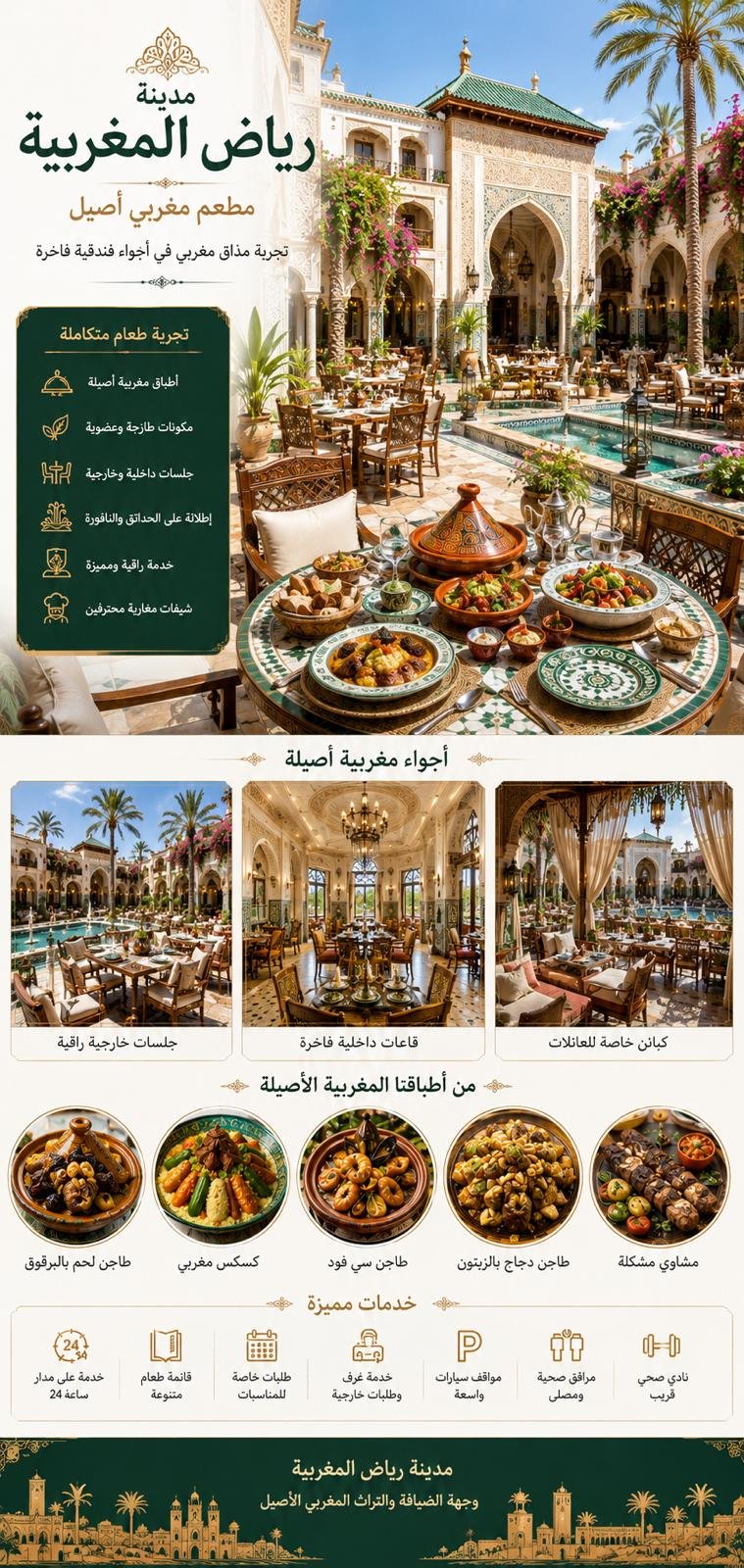 تصور معماري لمنطقة سكنية مغربية تحيط بها المساحات الخضراء